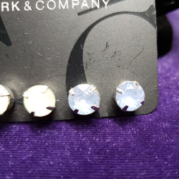 New York & Company Three Pairs of Opalescent Stud Earrings w/tags - Picture 5 of 8
